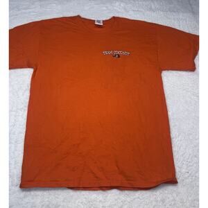 Team Coconut Orange Graphic T-Shirt Men's Size L Gildan Ultra Cotton